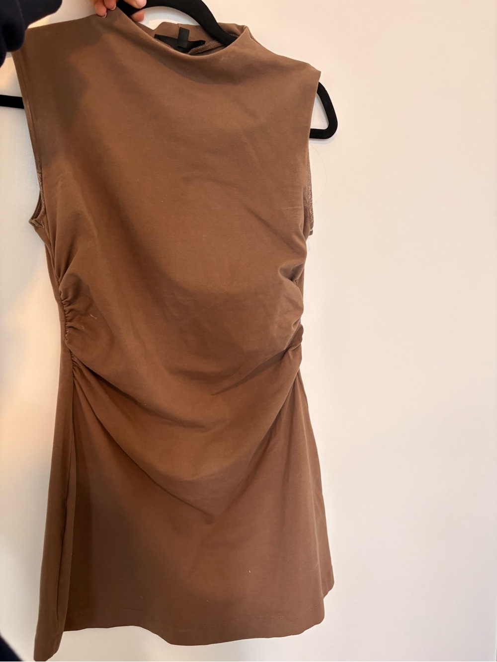 Dynamite Brown Sleeveless Ruched Mini Dress